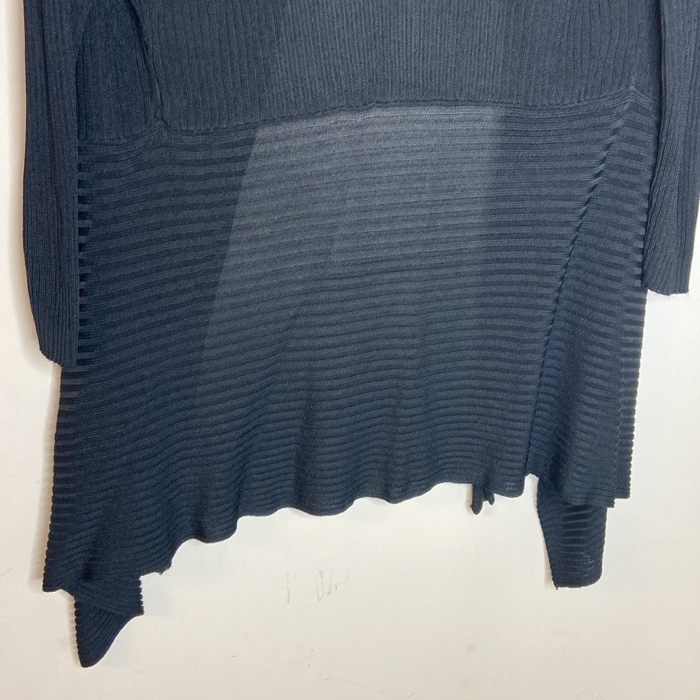 ORANGE Black Open Front Ribbed Cardigan - Picture 12 of 12